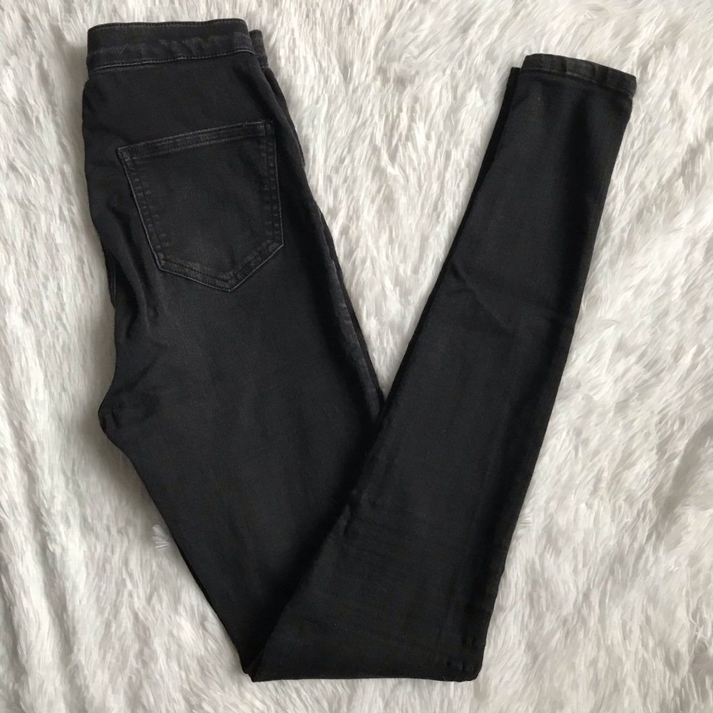 TOPSHOP Joni Moto Tall High-Rise Skinny Jeans